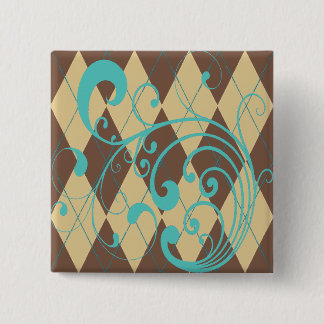 Brown Argyle Swirl Button