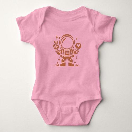 Brown Astronaut is sending love Baby Bodysuit