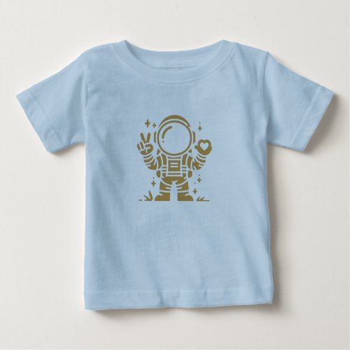 Brown Astronaut is sending love Baby T_Shirt