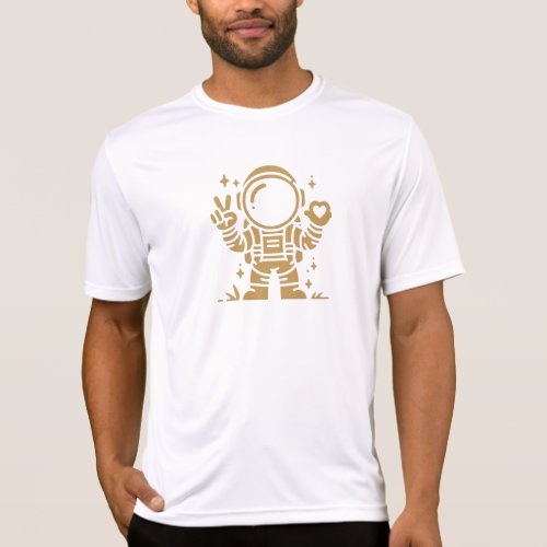 Brown Astronaut is sending love T_Shirt