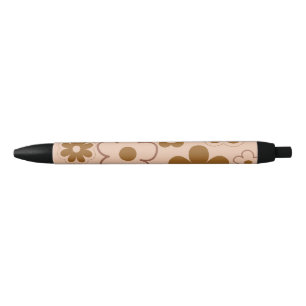 Brown Autumn Retro Y2K Hippie Flower Pattern Pen