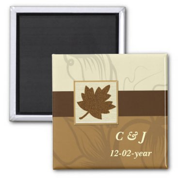 brown Autumn  Save the date magnet