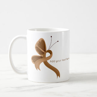 Brown Awareness Ribbon Butterfly Coffee Mug