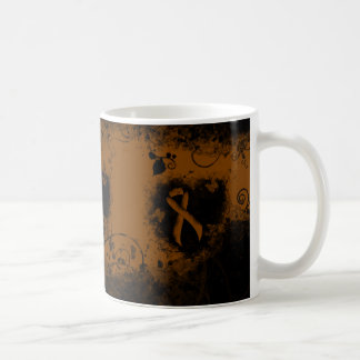Brown Awareness Ribbon Grunge Heart Coffee Mug