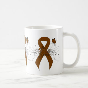 Brown Awareness Ribbon with Butterfly Coffee Mug