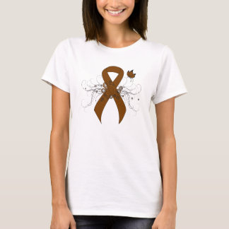 Brown Awareness Ribbon with Butterfly T-Shirt