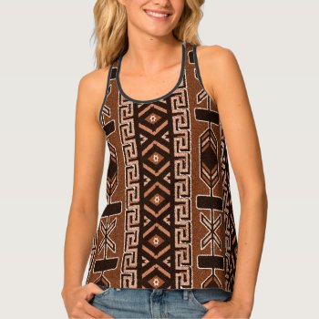 Brown Aztec Pattern Print Tank Top by macdesigns2 at Zazzle