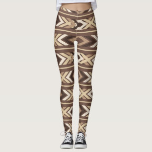 Brown Aztec Tribal Native American Leggings