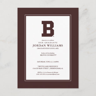 Brown B Announcement Postcard
