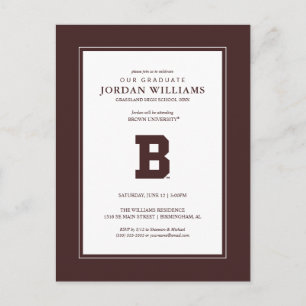 Brown B Announcement Postcard
