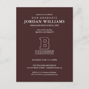 Brown B Announcement Postcard