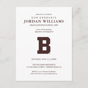 Brown B Announcement Postcard