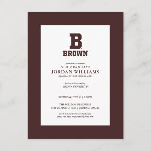 Brown B Announcement Postcard