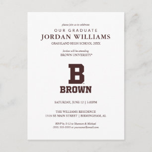 Brown B Announcement Postcard
