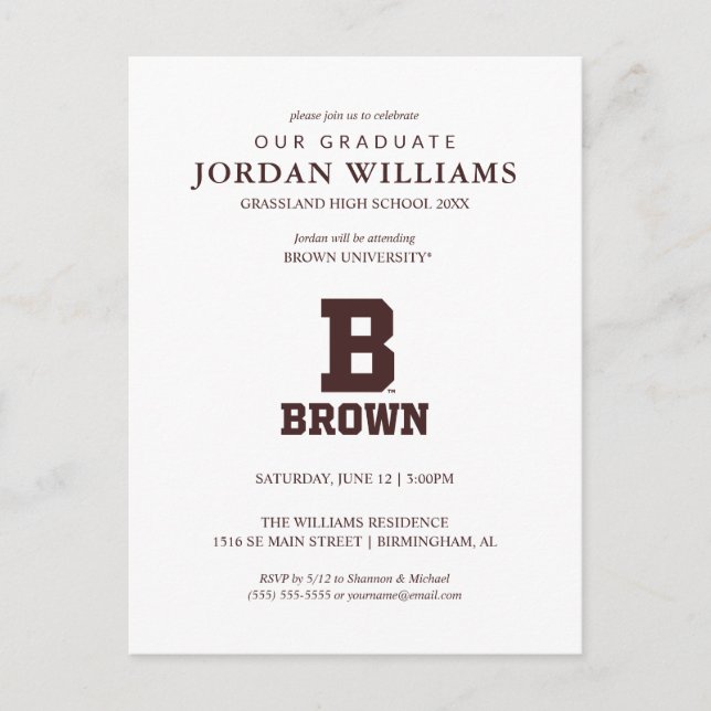 Brown | B Announcement Postcard (Front)