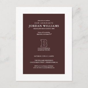 Brown B Announcement Postcard