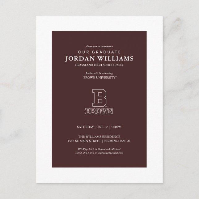 Brown | B Announcement Postcard (Front)