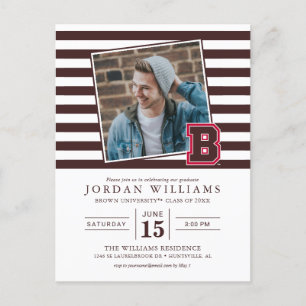 Brown B Announcement Postcard