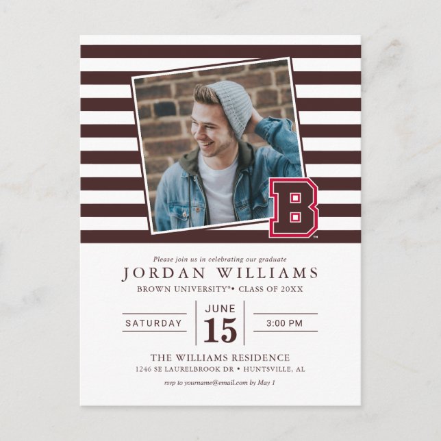 Brown B Announcement Postcard (Front)