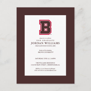Brown B Announcement Postcard