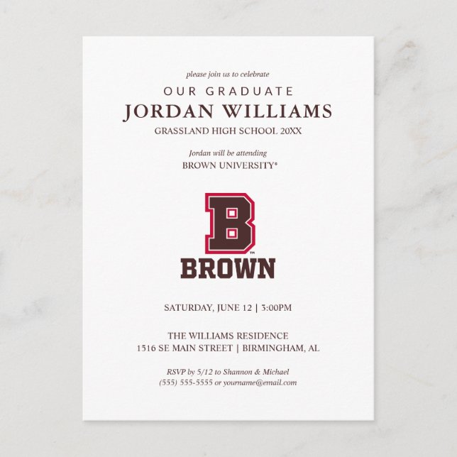 Brown | B Announcement Postcard (Front)