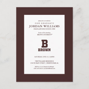 Brown B Announcement Postcard