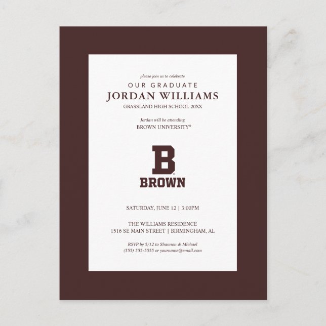 Brown | B Announcement Postcard (Front)