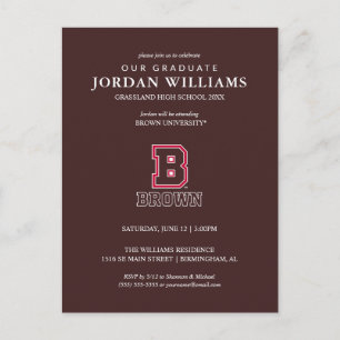 Brown B Announcement Postcard