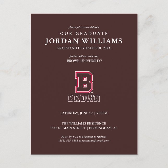 Brown | B Announcement Postcard (Front)