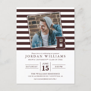 Brown B Announcement Postcard