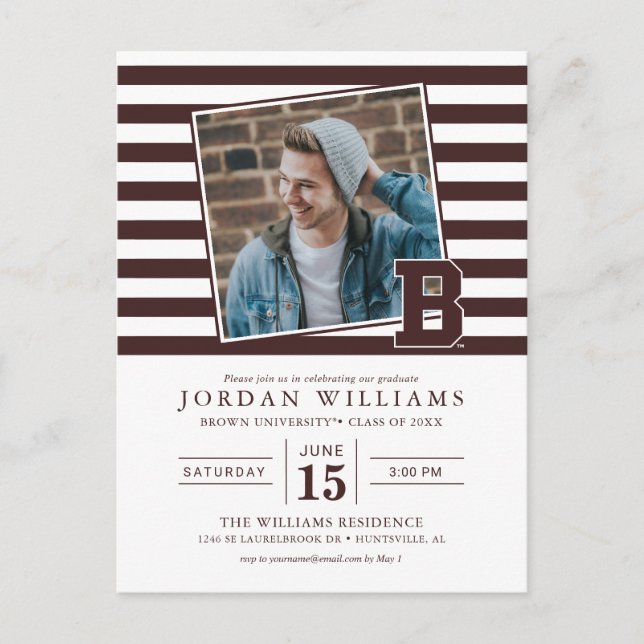 Brown B Announcement Postcard (Front)