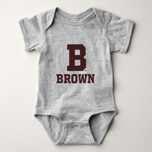 Brown | B Baby Bodysuit (Front)