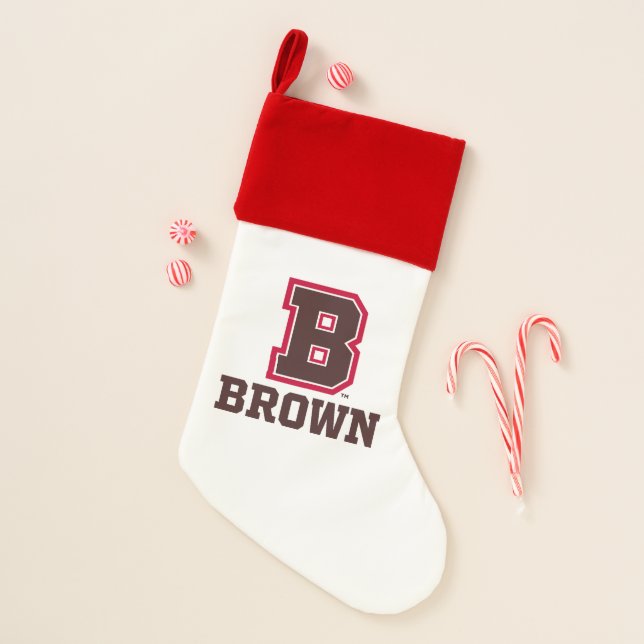 Brown | B Christmas Stocking (Front)