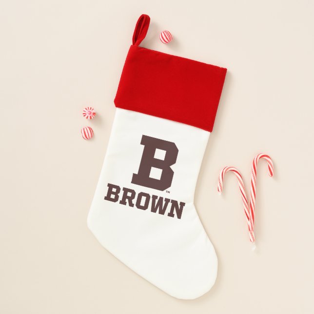 Brown | B Christmas Stocking (Front)
