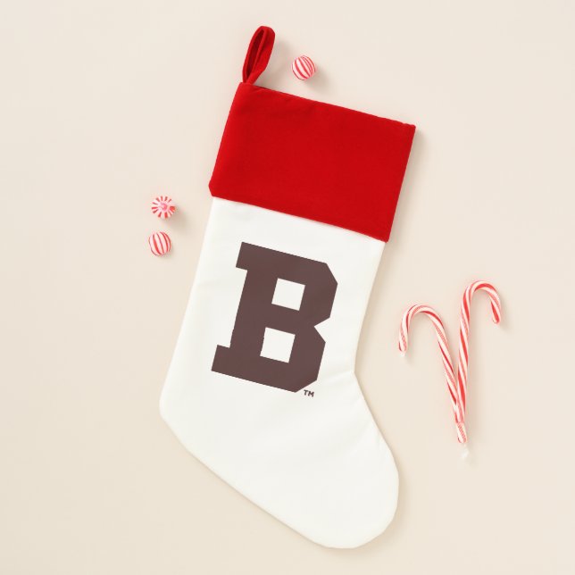 Brown B Christmas Stocking (Front)