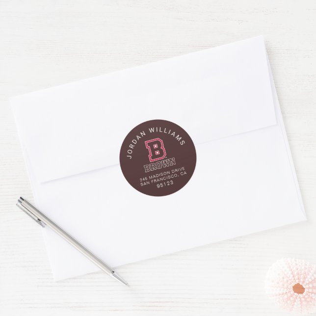 Brown | B Classic Round Sticker (Envelope)
