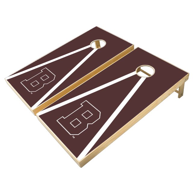Brown B Cornhole Set (Angled)