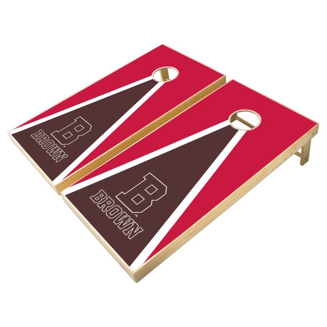 Brown | B Cornhole Set (Angled)