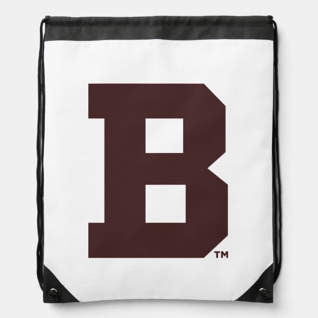 Brown B Drawstring Bag (Front)