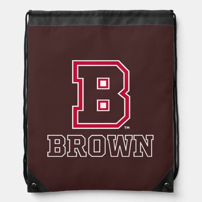 Brown | B Drawstring Bag (Front)