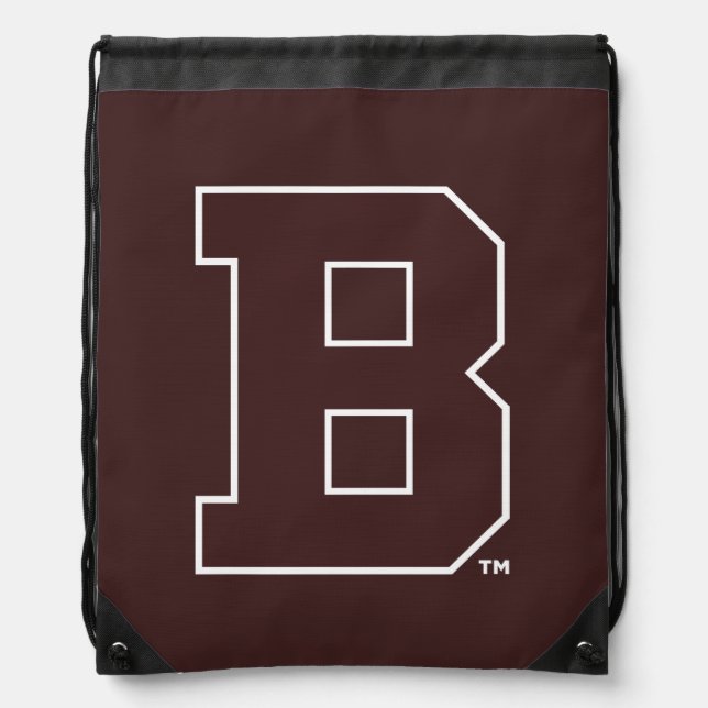 Brown B Drawstring Bag (Front)