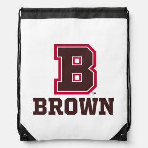 Brown B Drawstring Bag
