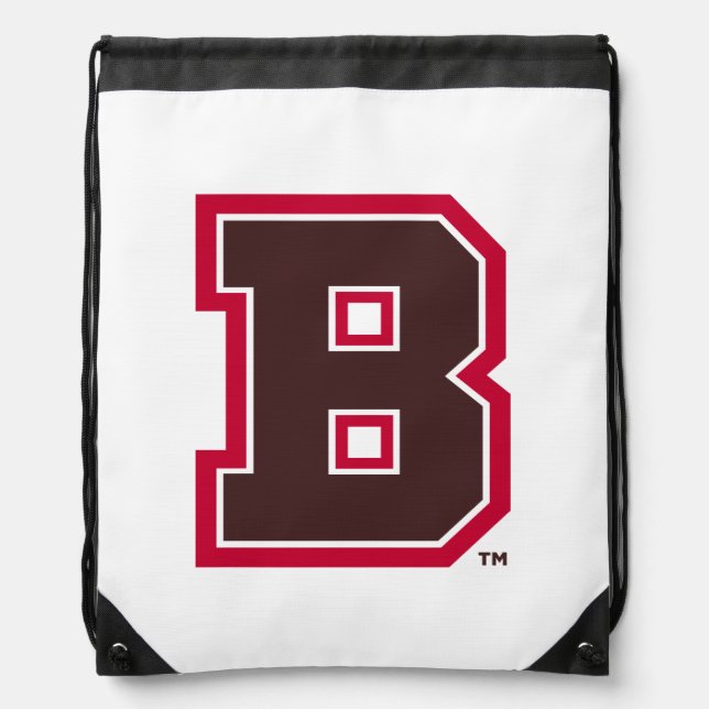 Brown B Drawstring Bag (Front)