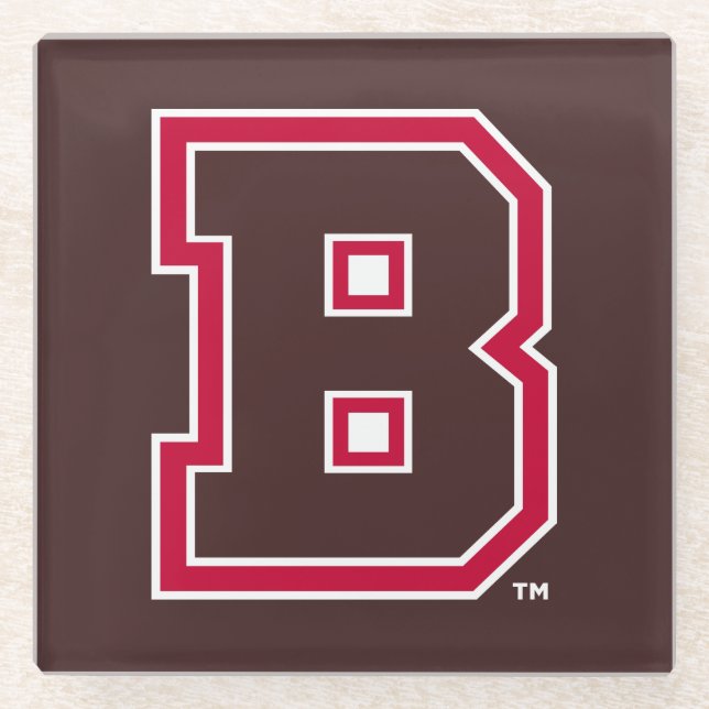 Brown B Glass Coaster (Front)