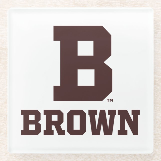 Brown | B Glass Coaster (Front)