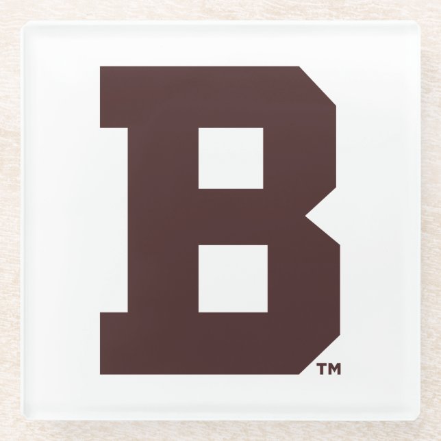 Brown B Glass Coaster (Front)
