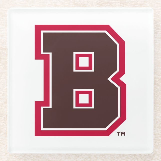 Brown B Glass Coaster (Front)