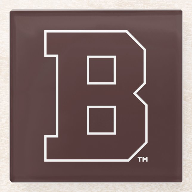 Brown B Glass Coaster (Front)