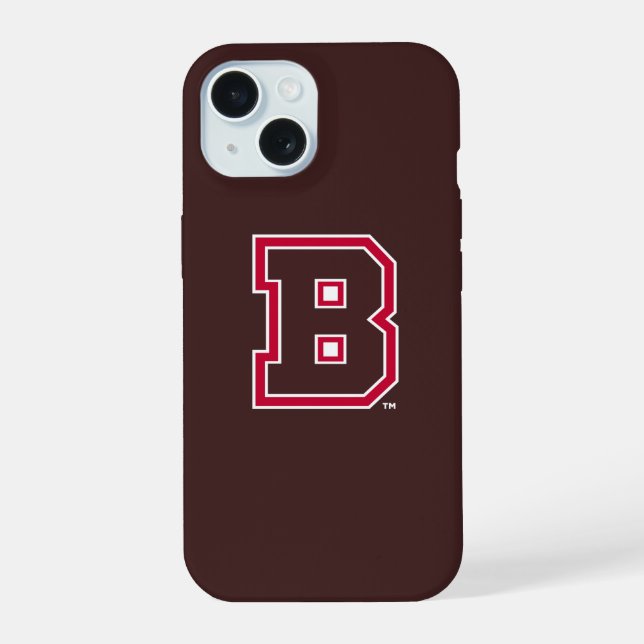 Brown B iPhone 15 Case (Back)