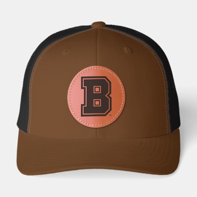 Brown B Leather Patch Hat (Front)